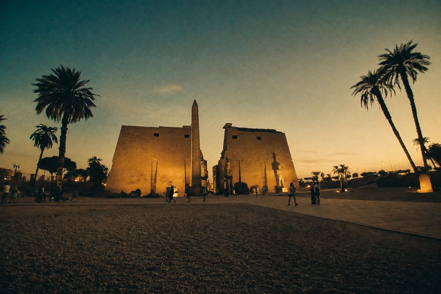 Luxor temple at dusk